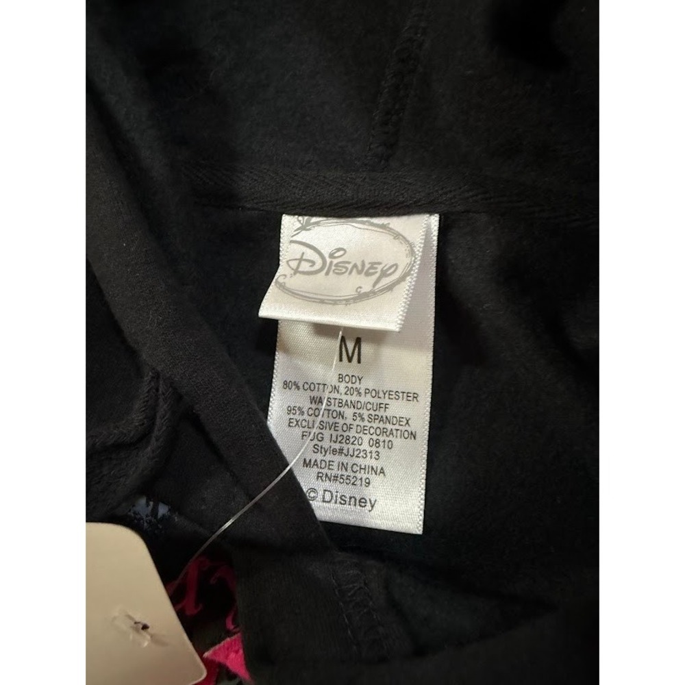 Disney Tinker Bell Black Hoodie Sweatshirt Graphic Print Hooded Top Size‎ M - Picture 2 of 6